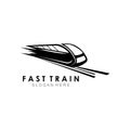 Train illustration logo vector flat design Royalty Free Stock Photo