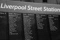 Train indicator board, Liverpool Street