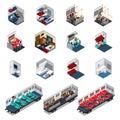 Train Interior Isometric Set