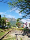 Railway in Gampola City, Sri Lanka