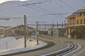 Train of Jungfrau Bahn at Kleine Scheidegg station