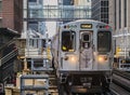 Train on the LaSalle Van Buren Station on The Loop, Chicago Royalty Free Stock Photo