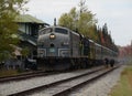 Train layover at Big Moose Station in ADK Mountains Royalty Free Stock Photo