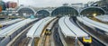 Train leaves Paddington railway station in London