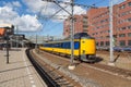 Train leaving Dutch station of Amersfoort