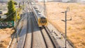 Train leaving Barreiro station.