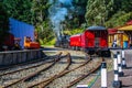 Train leaving the station, Wellington City, Wellington, New Zealand Royalty Free Stock Photo