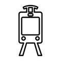 Train line icon. Tram outline sign. Vector pictogram Royalty Free Stock Photo