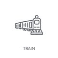 Train linear icon. Modern outline Train logo concept on white ba