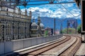 Train lines in medellin city on a sunny day