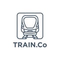 train logo design minimalist linr art style