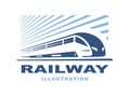 Train logo illustration on light background, emblem Royalty Free Stock Photo