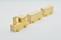 Train made with wooden blocks Royalty Free Stock Photo