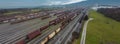 Train marshalling yard seen from above Royalty Free Stock Photo