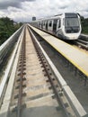 Train of Mass Rapid Transit in City Royalty Free Stock Photo