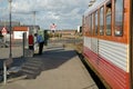 Train master empties the mailbox in Thyboroen