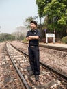 Train Master in Natural Railway Setting