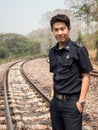 Train Master in Natural Railway Setting