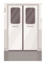 Train metallic door entrance semi flat vector illustration Royalty Free Stock Photo