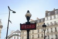 Train metro sign Paris Royalty Free Stock Photo