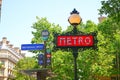 Train metro sign Paris Royalty Free Stock Photo