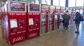 train and metro station in the city center of Rome with automatic ticketing machines