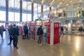 train and metro station in the city center of Rome with automatic ticketing machines