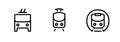 Train, Metro, Tram, Trolleybus icons. Editable Line Vector.