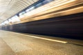 train in motion arriving at station Royalty Free Stock Photo