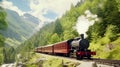 train mountain landscape forest mountains sky landscape background