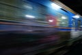 Train moving blurred motion, abstract transport Royalty Free Stock Photo