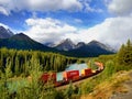 Train Moving in Mountains Royalty Free Stock Photo