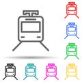 a train multi color style icon. Simple thin line, outline  of web icons for ui and ux, website or mobile application Royalty Free Stock Photo