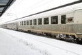 Train of the National Railway Company (CFR) who arrived during a snow storm