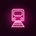 Train neon icon. Elements of turizm set. Simple icon for websites, web design, mobile app, info graphics