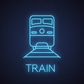 Train neon light icon