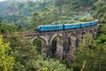 Train on the Nine Arch Bridge. Ella, Sri Lanka