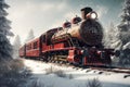 Train north winter. Generate Ai Royalty Free Stock Photo