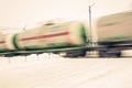 Train with oil tanks moving. Royalty Free Stock Photo