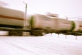 Train with oil tanks moving. Royalty Free Stock Photo