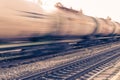 Train with oil tanks moving. Royalty Free Stock Photo