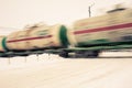 Train with oil tanks moving. Royalty Free Stock Photo