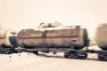 Train with oil tanks moving. Royalty Free Stock Photo