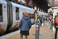 Train passengers at Copenhagen main trainm station in Capital