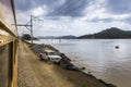 Train passing Panama Canal Royalty Free Stock Photo