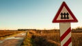 Train passing at the railroad crossing Royalty Free Stock Photo