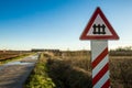 Train passing at the railroad crossing Royalty Free Stock Photo