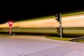 Railroad crossing a night Royalty Free Stock Photo