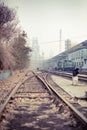 The train and the platform Royalty Free Stock Photo