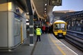 Train at Platform at London Bridge Station London United Kingdom with Passengers Boarding